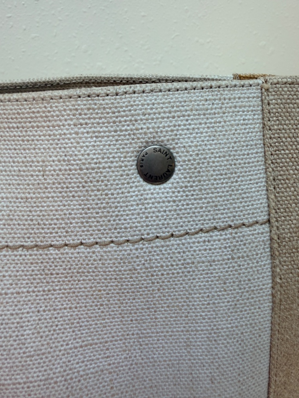 Saint Laurent Rive Gauche Linen Tote Bag Size L - Picture 15 of 15